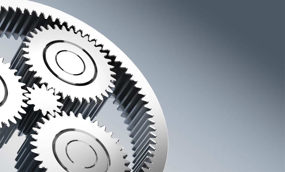 Close-up of the planetary transmission gears